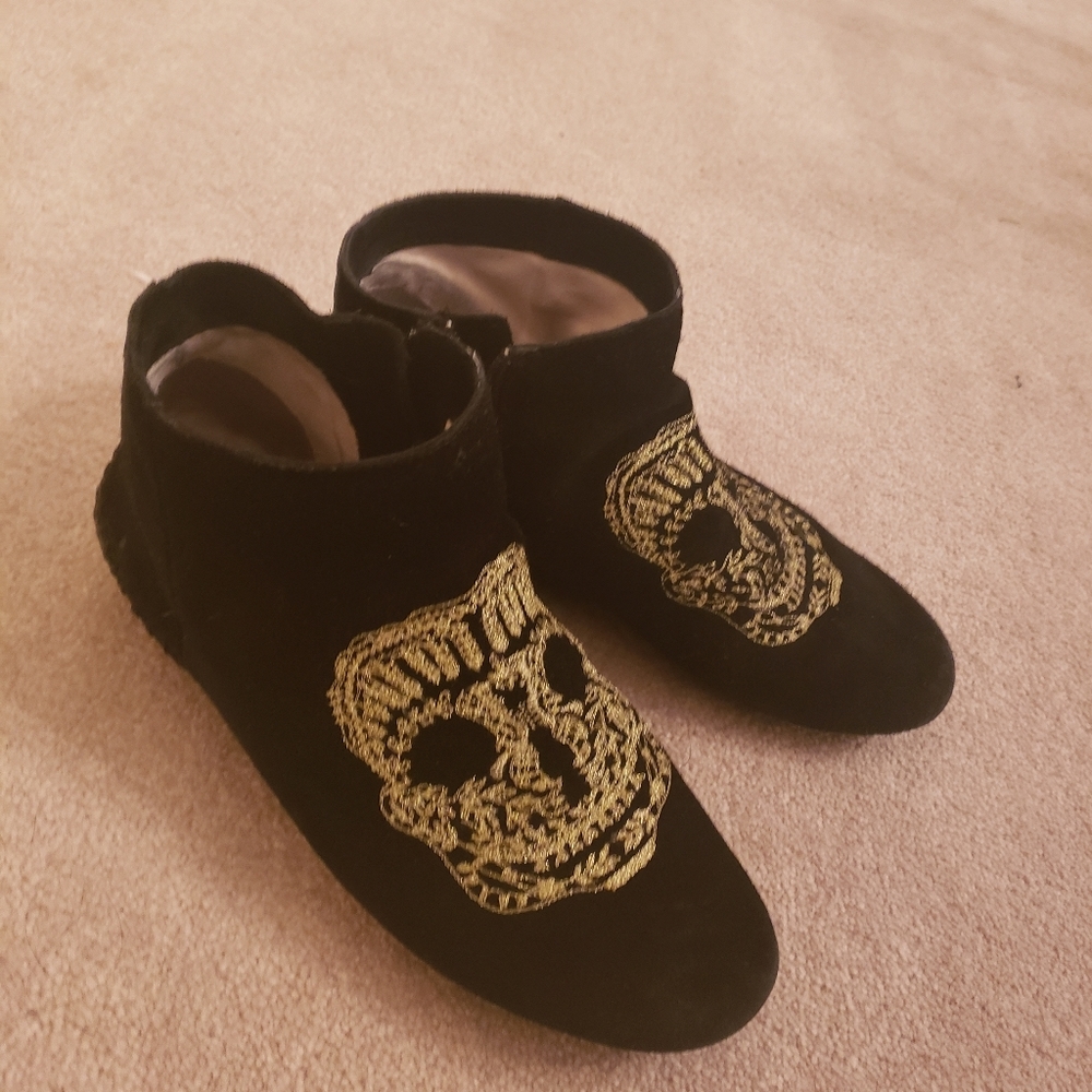 Black suede loafers